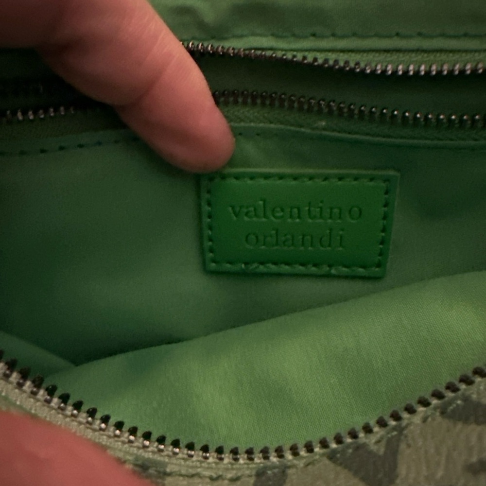 Valentino Orlandi Green Logo Crossbody Bag - Picture 10 of 13